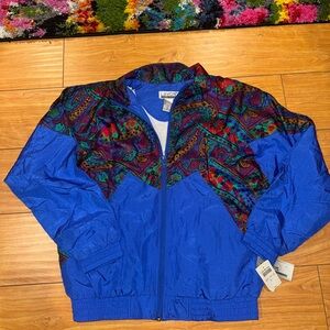 Vintage Lavon Blue Paisley Windbreaker Jacket
